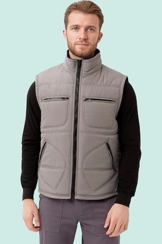 Kışlık Su Geçirmez Çok Cepli Yelek Isı Yalıtımlı Melesa İş Outdoor Suya Sıcak Tutucu Gri