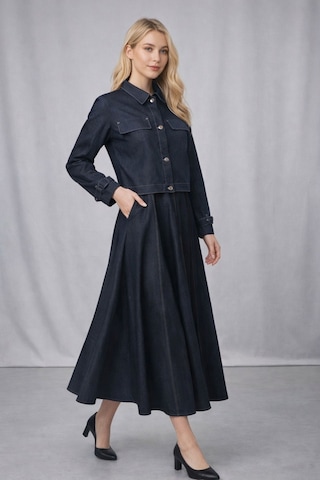 Hiramir Kadın İnce Denim Dokulu Ceketli Elbise Takım Yz2518 Laci