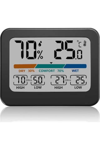 Maiyame Ev İçin Renkli Ekranlı Sıcaklık Ve Nem Ölçer - Yüksek/düşük Sıcaklık Kaydı, Taşınabilir Multifonksiyon Alet