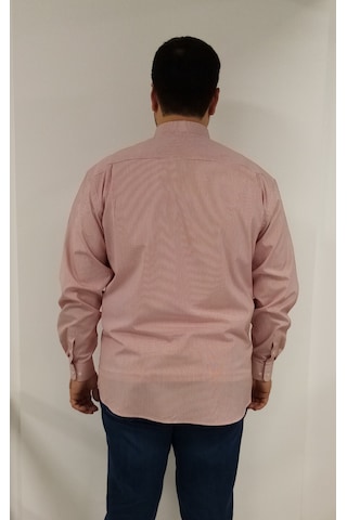 Tousus Büyük Beden Kırmızı Çizgili Erkek Gömlek Btl-6086-tss