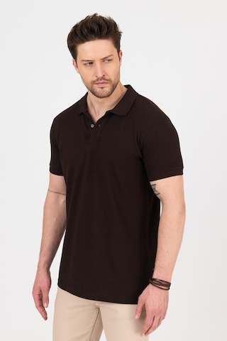 Nemonti Premium Penye Polo Yaka T-shırt Kahve