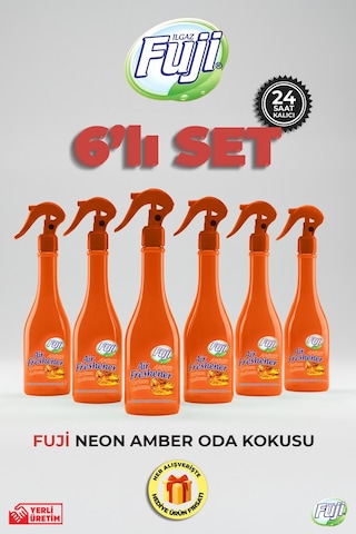 Amber Oda Spreyi 400 Ml - 6'lı Eko Paket Air Freshener Neon Amber Oda Kokusu Amber