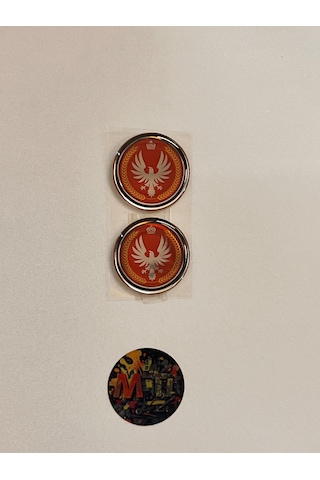 Kartal Damla Sticker Etiket Direk Arması 3d Damla Silikon Torpido Kartal Damla 2adet 4,5x3,5cm Çok Renkli