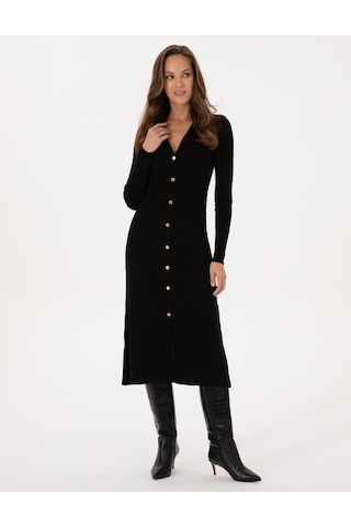 Pierre Cardin Kadın Siyah Elbise Triko 50308196-vr046 Siyah