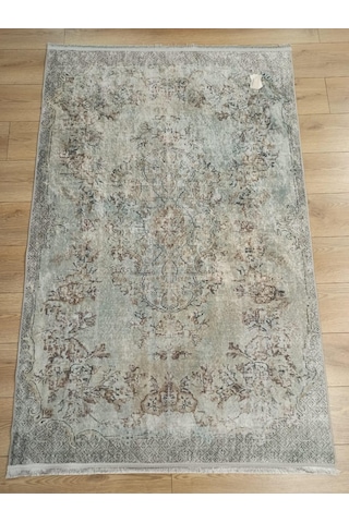 Çam Halı Gloria Td116 Bej Vintage Eskitme Desen Dokuma Saçaklı Kilim