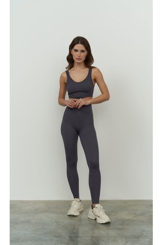 Jade Antrasit Dikişsiz Fitilli Tayt Antrasit