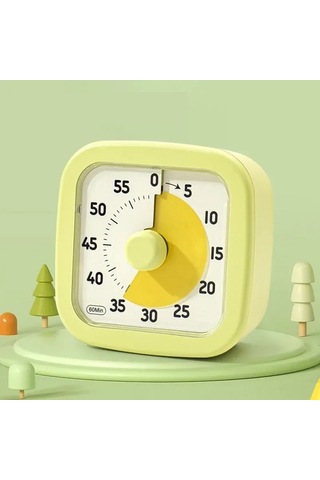 Lemestar Sessiz Çalışan Mekanik Zamanlayıcı - Görsel Geri Sayım Aracı Yeşil