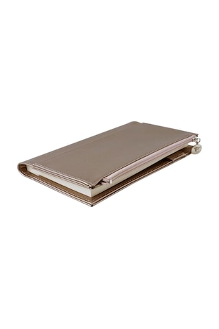 Victoria's Journals Zipco 9.6x16.6 96 Yaprak Çizgili Defter Altın 7180 Kahverengi