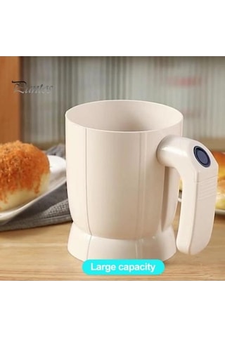 Novahub Çok Fonksiyonlu Büyük Kapasiteli Akülü Un Elek Pişirme Aracı, El Fırın İçin Beyaz Beyaz