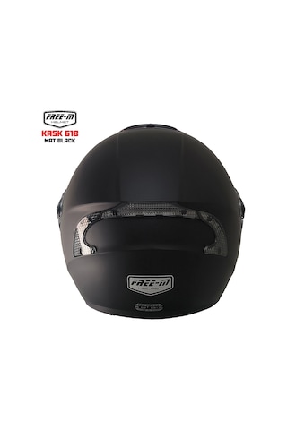 Free-m 618 Güneş Vizörlü Yarım Açık Kask Mat Siyah