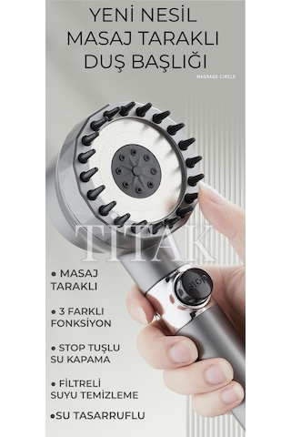Sardıcı Yeni Nesil Masajlı Filtreli Stop Tuşlu 3 Fonksiyonlu Su Tasarruf