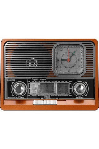 Mikado MDR-105BT Ahşap USB- TF Destekli Bluetooth FM-AM-SW 8 Band Klasik Radyo