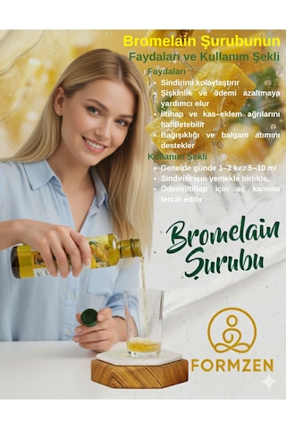 Formzen Bromelain Ananas İçeren Detox Şurubu 250 Ml
