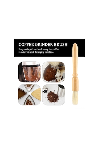 Hangfox Kahve Değirmeni Temizleme Fırçası - Doğal Tüylü, Ahşap Saplı, Kalıntıları Hızlıca Temizler, Makineyi Korumak Diğer