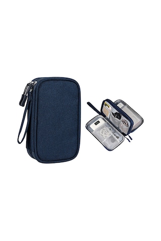 Konesam Küçük Mavi Switch Saklama Çantası - Kaliteli Kumaş, Yumuşak Ve Dayanıklı, Elektronik Aksesuarları Güvenli Tutar
