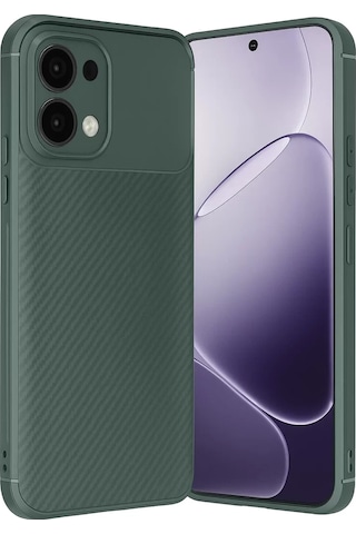 Newface Oppo A6 Pro 4g Auto Focus Karbon Kapak - Koyu Yeşil