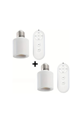 Honeybeeshop 2 Adet 220v Kablosuz Uzaktan Kumandali E27 Ampul Soketi Led Lamba 8m Menzil Işık Anahtarı Seti