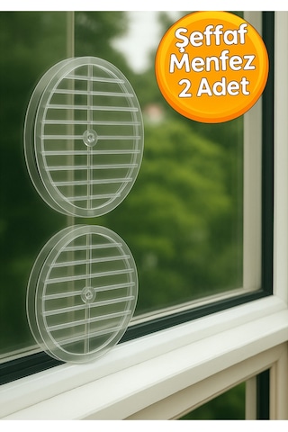 2 Adet Doğal Gaz Uyumlu Cam Menfez - Hava Akışı Sağlayan Şeffaf Havalandırma Kapağı