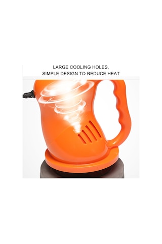 Springsun 12v Elektrikli Araba Cila Ve Parlatma Makinesi, Abs Ve Metal, 40w, 2.6m Kablolu, Tüm Otomobiller İçin Bakım Aleti Turuncu