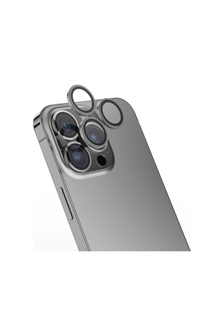 Apple iPhone Uyumlu 16 Pro Max Cppl Mikro Kamera Lens Koruyucu - Gri Gri