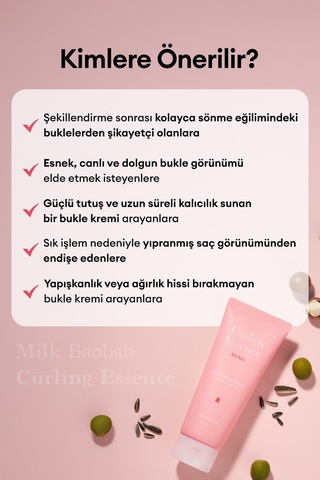 Hyalüronik Asit & Keratin İçeren Bukle Belirginleştirici Saç Kremi Mılk Baobab Curling Essence