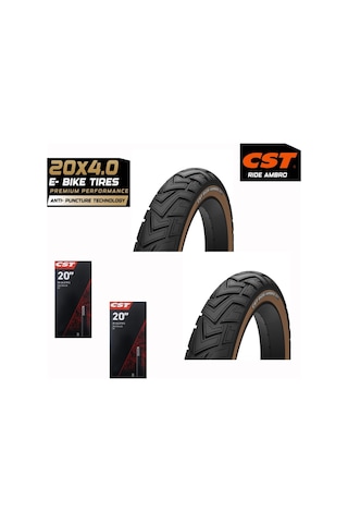 Cst Rıde Ambro 20x4.0 Telli Dış Lastik Seti 1.5mm Zırhlı Kahverengi Yanak 2 Dış + 2 İç Lastik