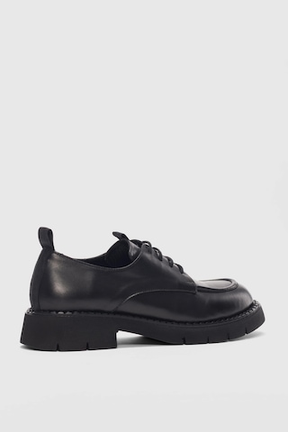 Dravel Bağcıklı Kadın Loafer- Siyah