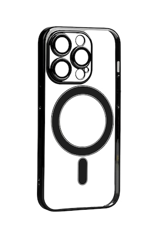 Apple Uyumlu iPhone 14 Pro Uyumlu Kamera Korumalı Magsafe Sert Pc Zore Porto Kılıf-siyah Siyah