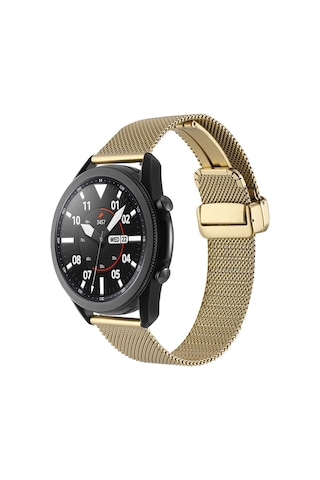 Galaxy Watch 46mm Uyumlu Krd-85 22mm Metal Zore Kordon-gold