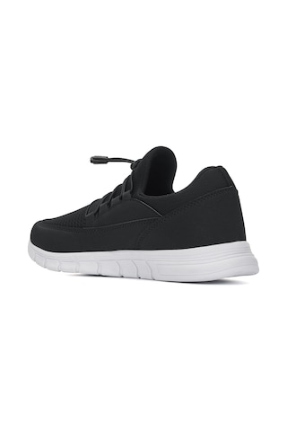 Günlük Kadın Erkek Sneaker Spor Ayakkabı Lastik Bağcıklı Fileli Nefes Alabilen Desenli Taban 05 Siyah - Beyaz