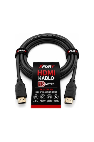 Fury 1.5 Metre Hdmı Kablo 4k Ultra Hd Hdmı 1.4 18gbps Ethernet Arc 3d Full Hd Tv Ps5 Laptop