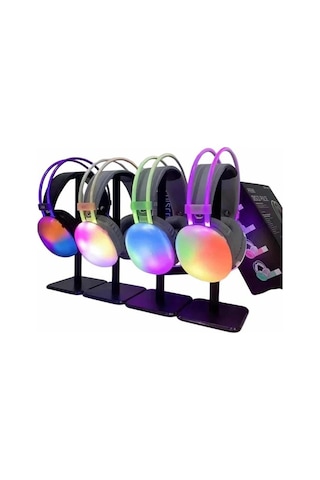 Rgb Işıklı Yüksek Ses Kaliteli Kablosuz Kulak Üstü Bluetooth Kulaklık Rgb Kulaklık