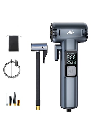 Dijtal Şarjlı Araç Lastik Hava Şişirme Pompası Power Bank Penere