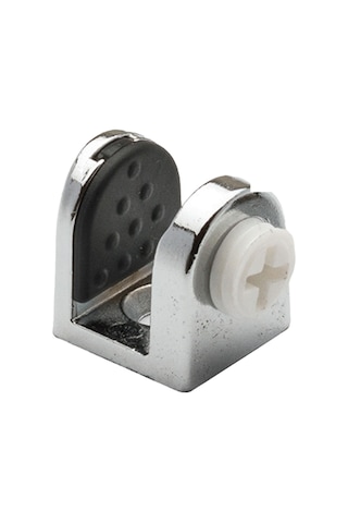 Tırnak Metal Cam Raf Tutucu Cam Etejer Menteşesi Krom Plastik Vidalı 8 mm (4 Adet)