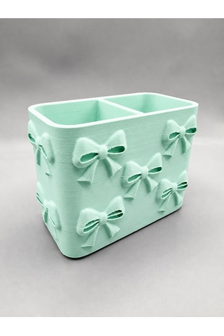 3d Baskı Fiyonk Desenli Bölmeli Kalemlik - Masaüstü Organizer - Mint Çok Renkli 3d Baskı Fiyonk Desenli Bölmeli Kalemlik - Masaüstü Organizer - Mint Çok Renkli