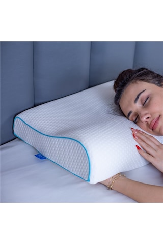 SimpleThePillow Boyun Destekli Visco Yastık Boyun Fıtığı Boyun Düzleşmesi Boyun Ağrısı İçin Ortopedik Boyun Yastığı 58*40*11*8