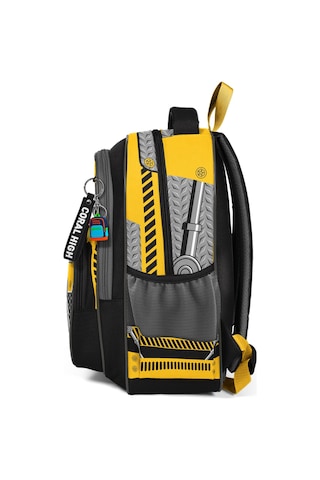 Coral High Kids Sarı Siyah Robot Desenli Üç Bölmeli Okul Sırt Çantası 14424 Sarı - Siyah