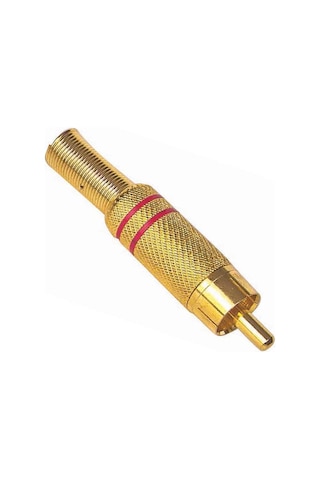 Tos Fiş Metal Altın Gold Erkek Konnektör Siyah-kırmızı Kodlu Rc