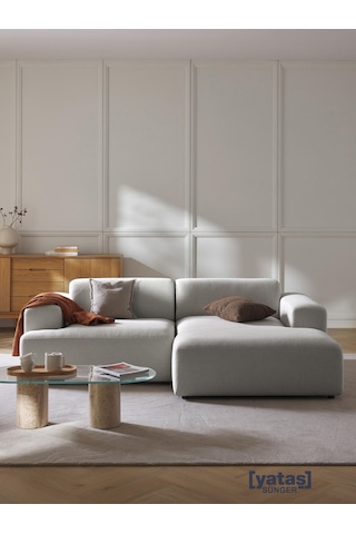 Most Mollista 2 Modül Sağ Köşe Koltuk 32 Gri Keten Kumaş Yumuşak