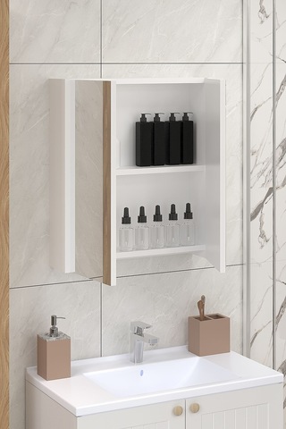 Soft Banyo Üst Dolap,banyo Üst Modül Beyaz