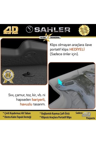 Sahler Volkswagen Golf 7 Golf 7.5 2013-2020 4.5D Havuzlu Paspas