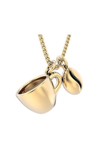 Chocli 18 Ayar Altın Kaplama Kahve & Çekirdek Kolye Renkli