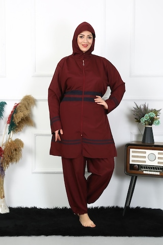 Akbeniz Büyük Beden Tesettür Mayo 7xl-8xl-9xl-10xl Bordo 55010-bordo Bordo