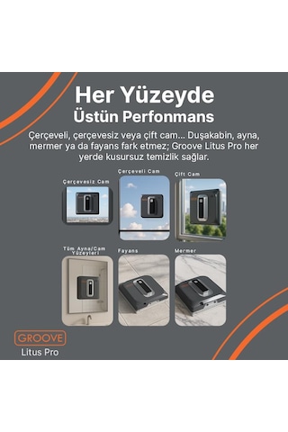 Groove Litus Pro 4 Ultrasonik Spreyli Cam Silme Robotu