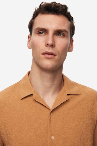 D'S Damat Ds Damat Relaxed Camel Gofre Kısa Kollu Kırışmaz Gömlek 0HC02ORT01313 Camel