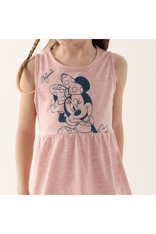 Minnie Mouse D4860-3 Çocuk Pembe Melanj Elbise