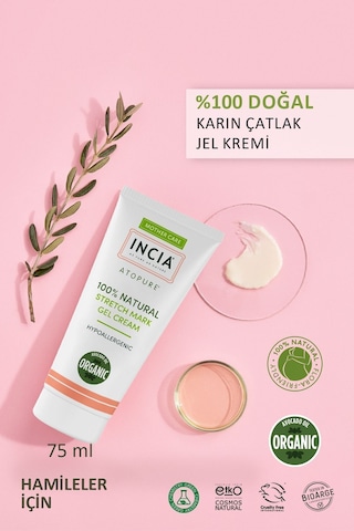 INCIA %100 Doğal Karın Çatlak Jel Kremi Organik Avokado Yağı 75 ML