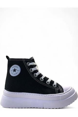 903 Çocuk Keten Bilekli Sneaker Siyah