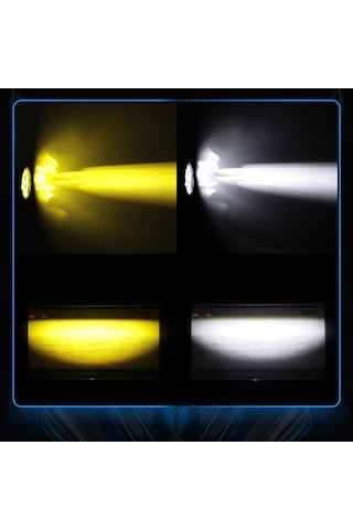 Motosiklet Profesyonel Led Sis Farı Kiti Renk Kapaklı 100w Modlu Beyaz + Kapak İle Sarı Sis Farı