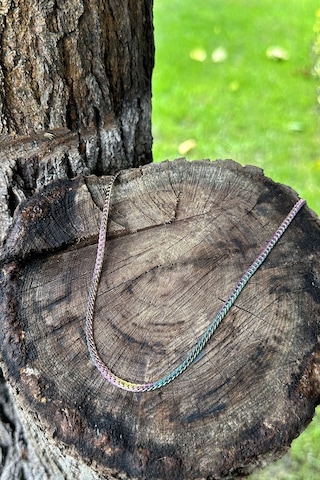 Vegas Tasarım Hasır Model 316l Renkli Paslanmaz Çelik 55cm Kolye